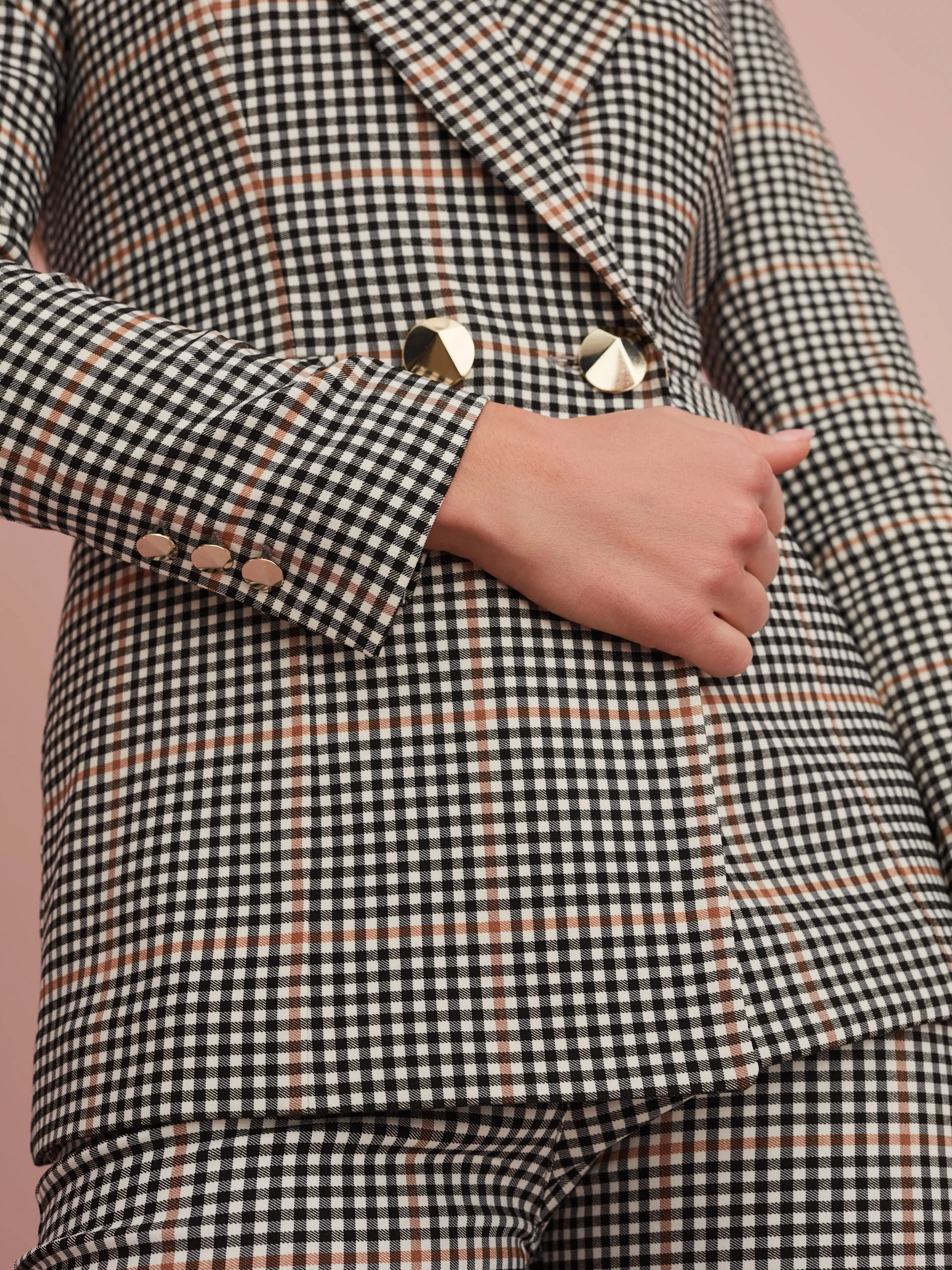 DOUBLE-BREASTED CHECKED JACKET