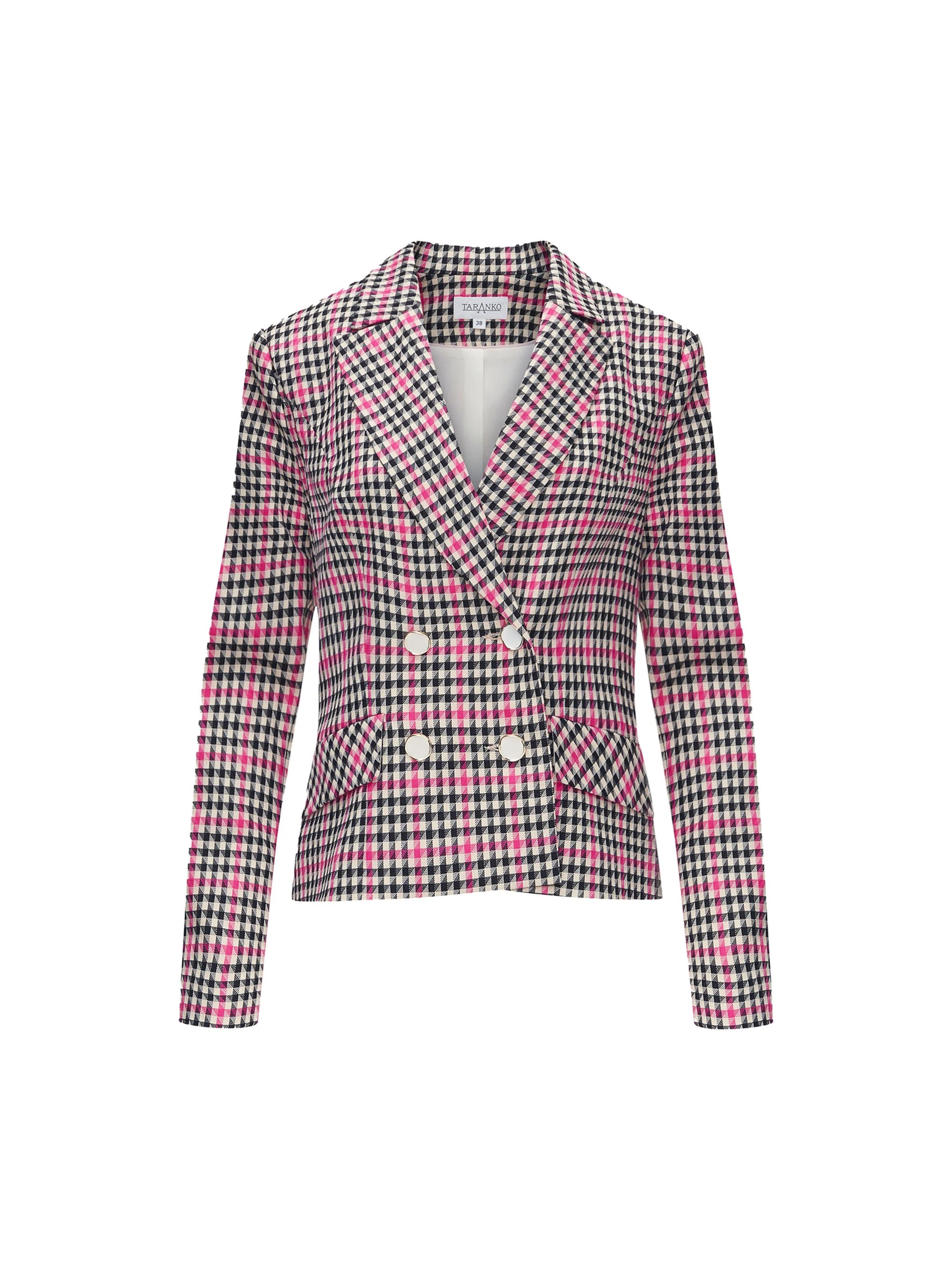 DOUBLE-BREASTED HOUNDSTOOTH JACKET