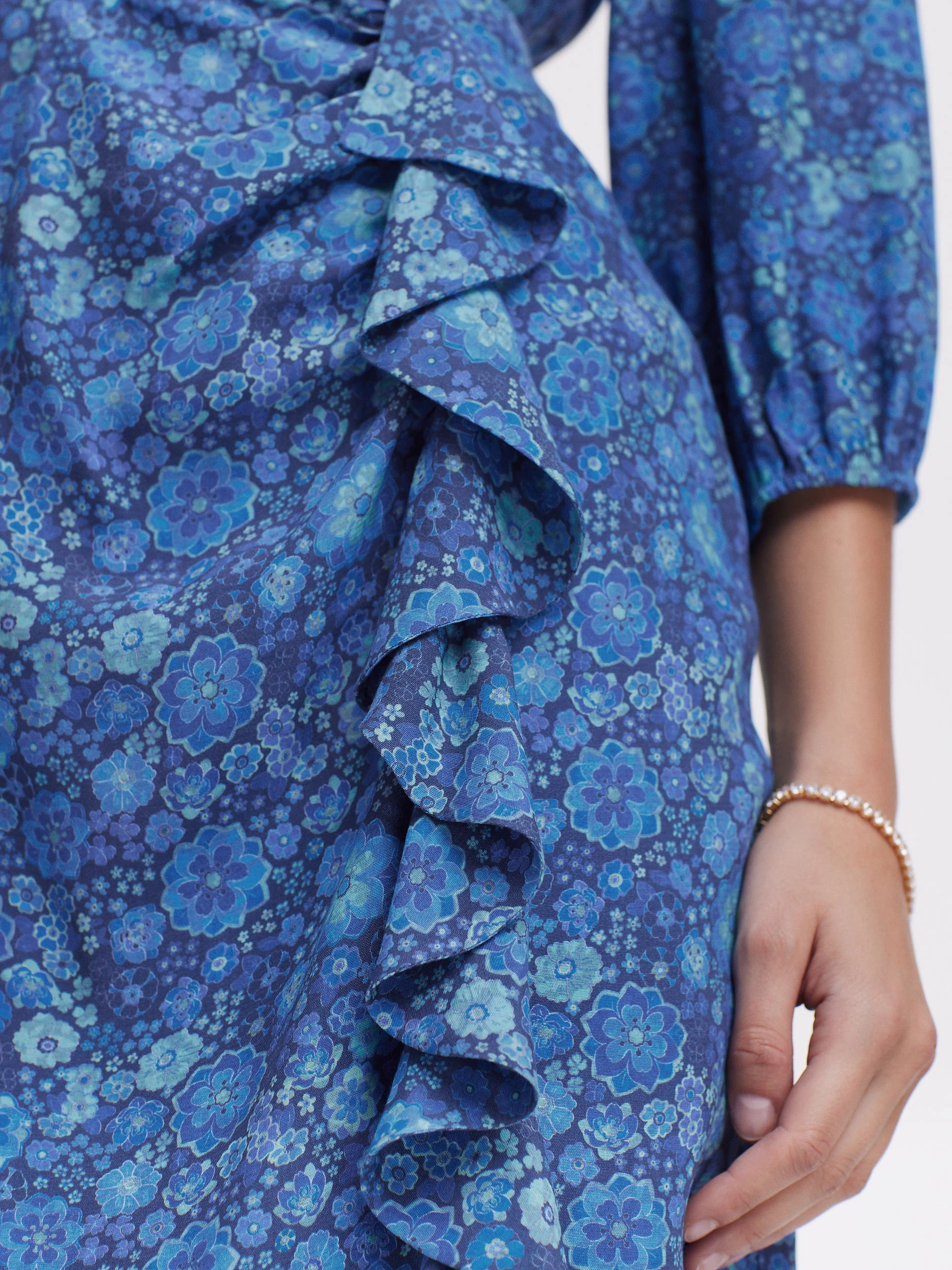 Blue floral pattern dress
