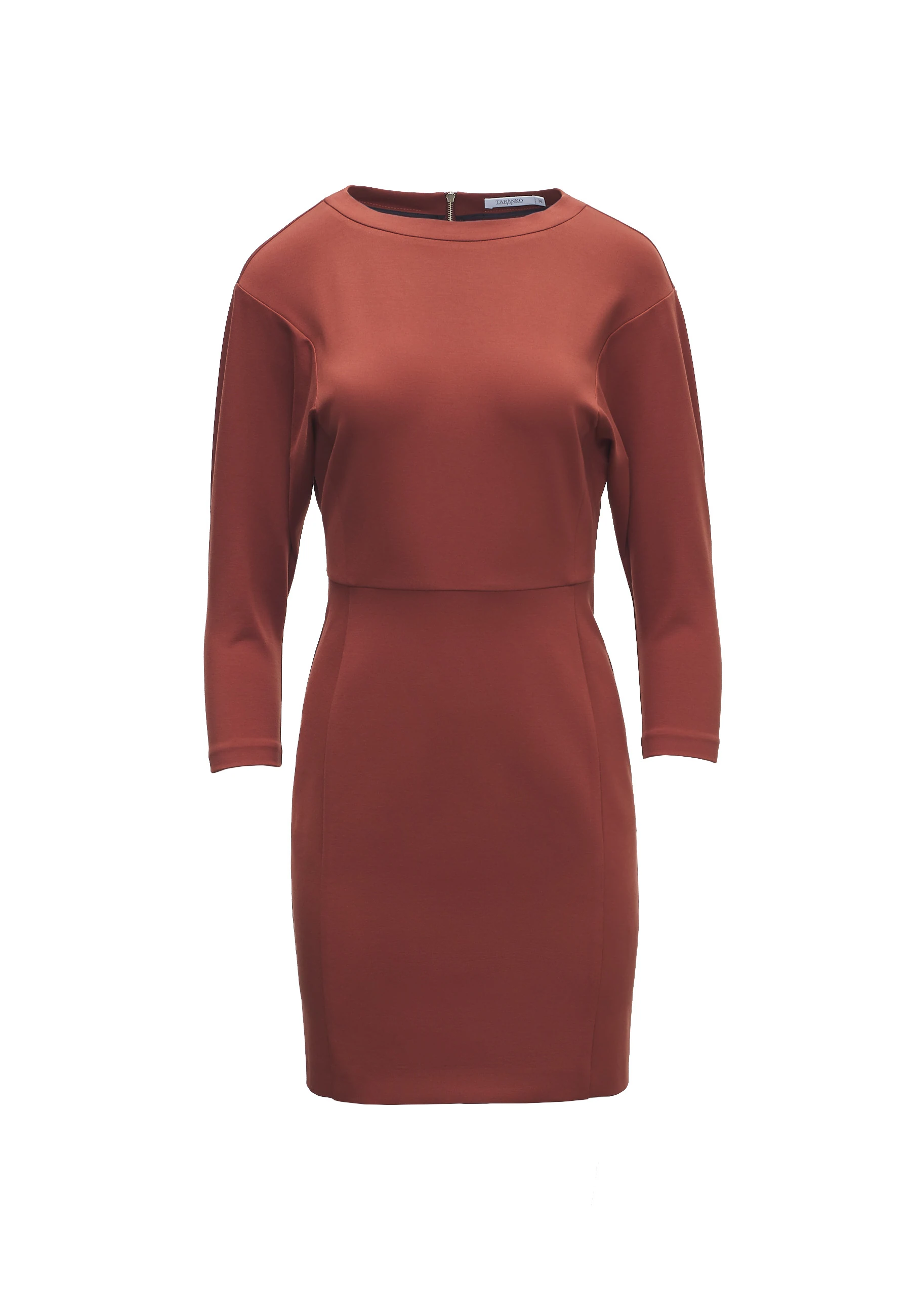 BROWN DRESS WITH 3/4 SLEEVES