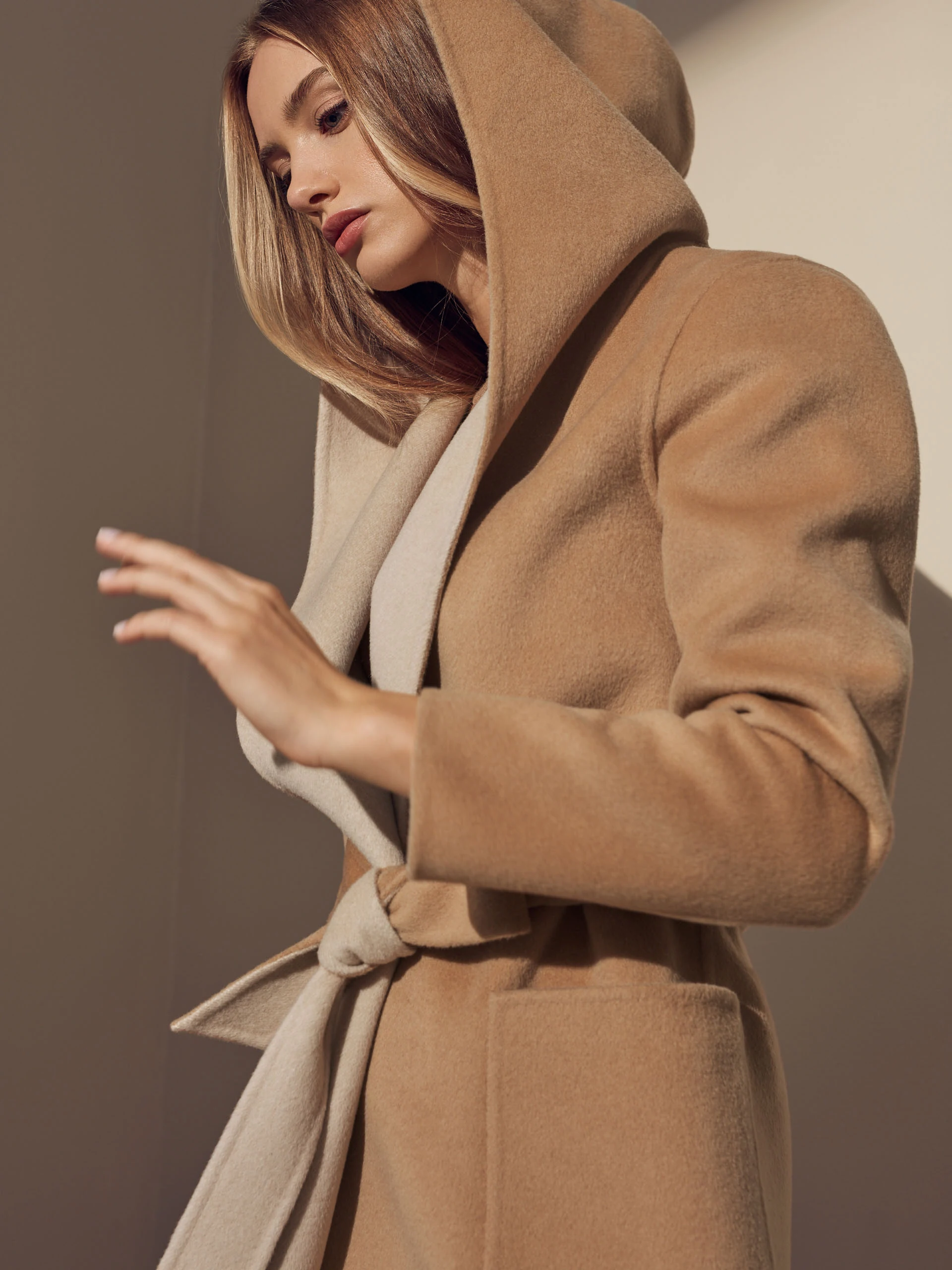 DOUBLE FACE COAT WITH HOOD