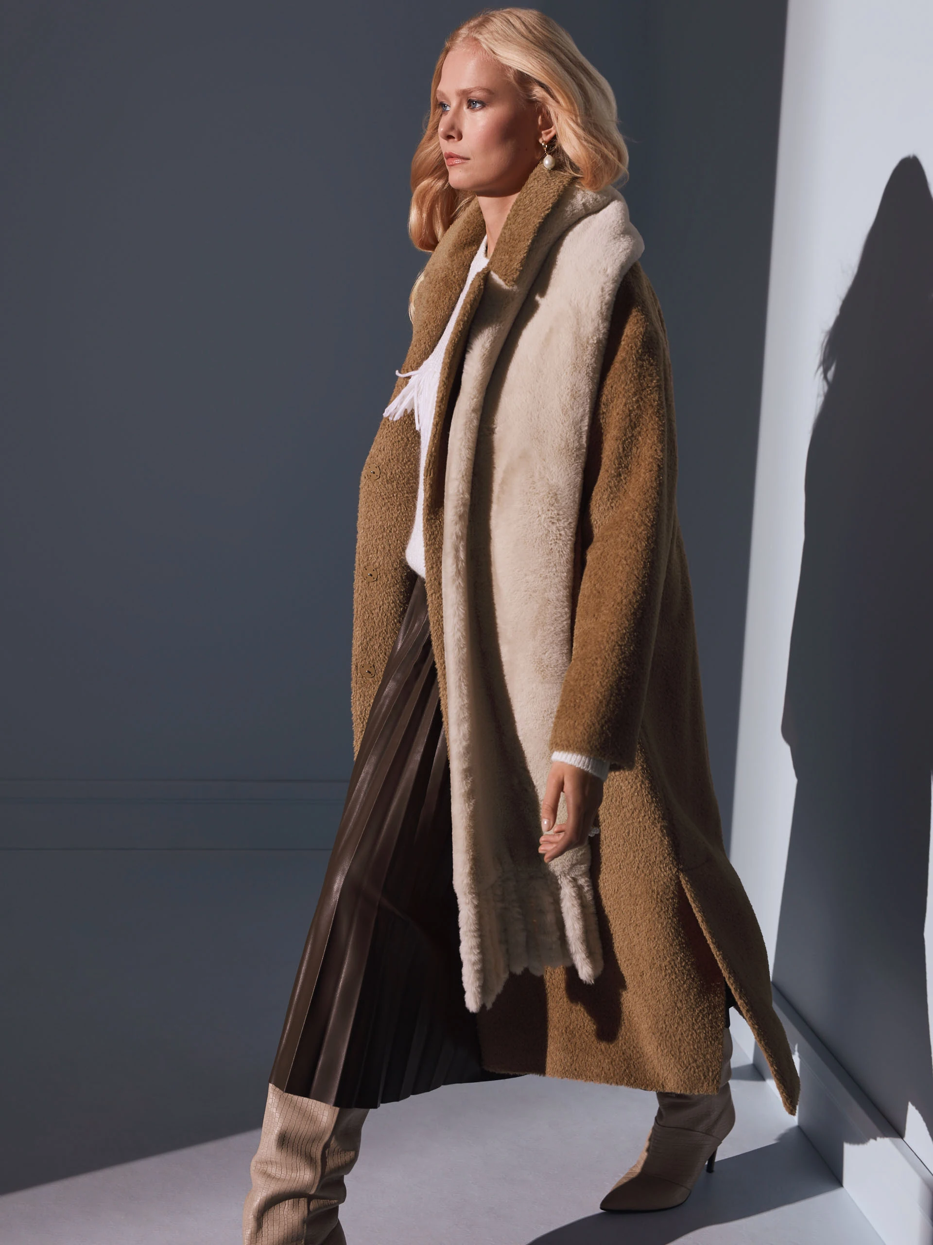 Brown wool and alpaca coat