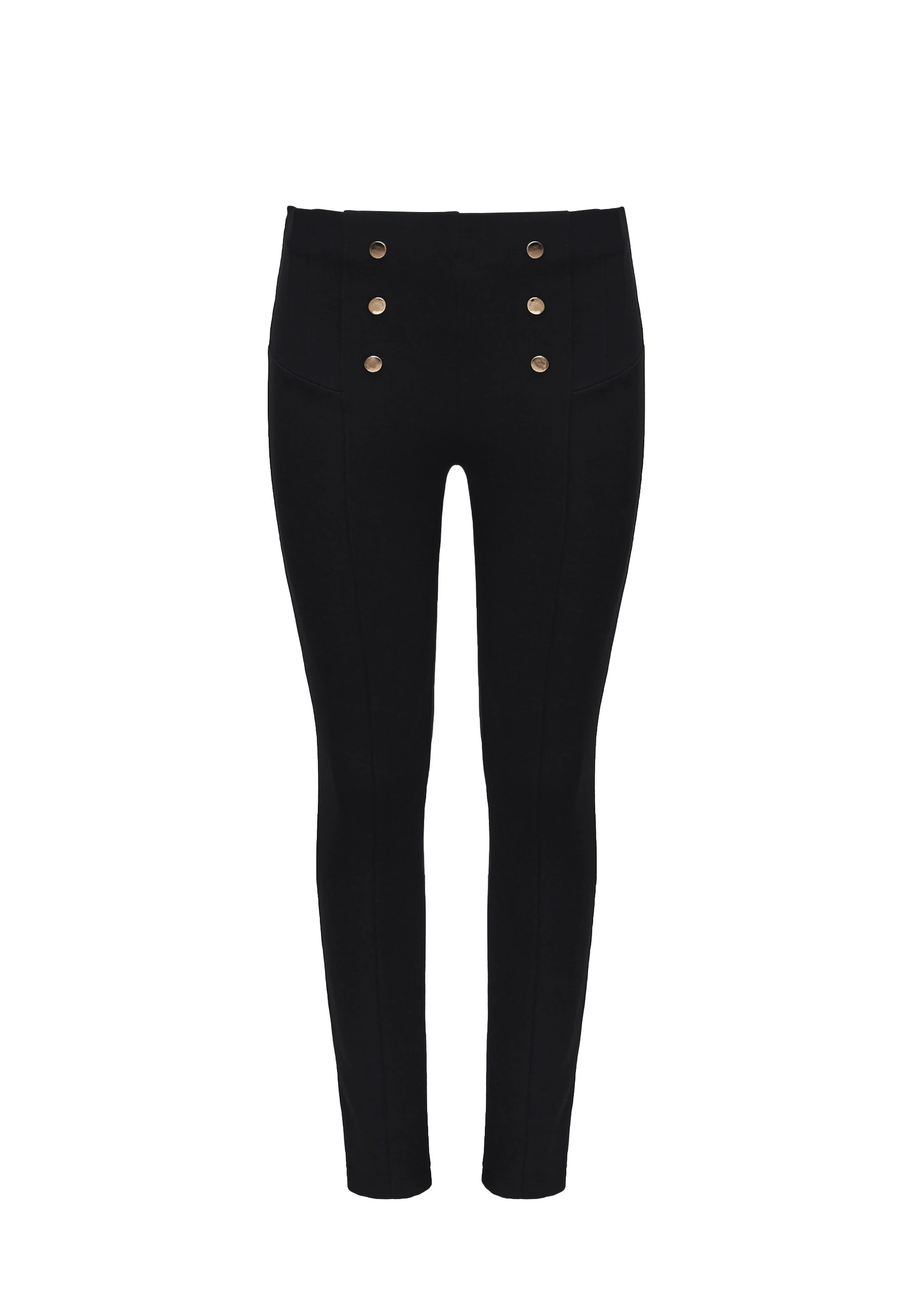 BLACK PANTS WITH GOLD BUTTONS
