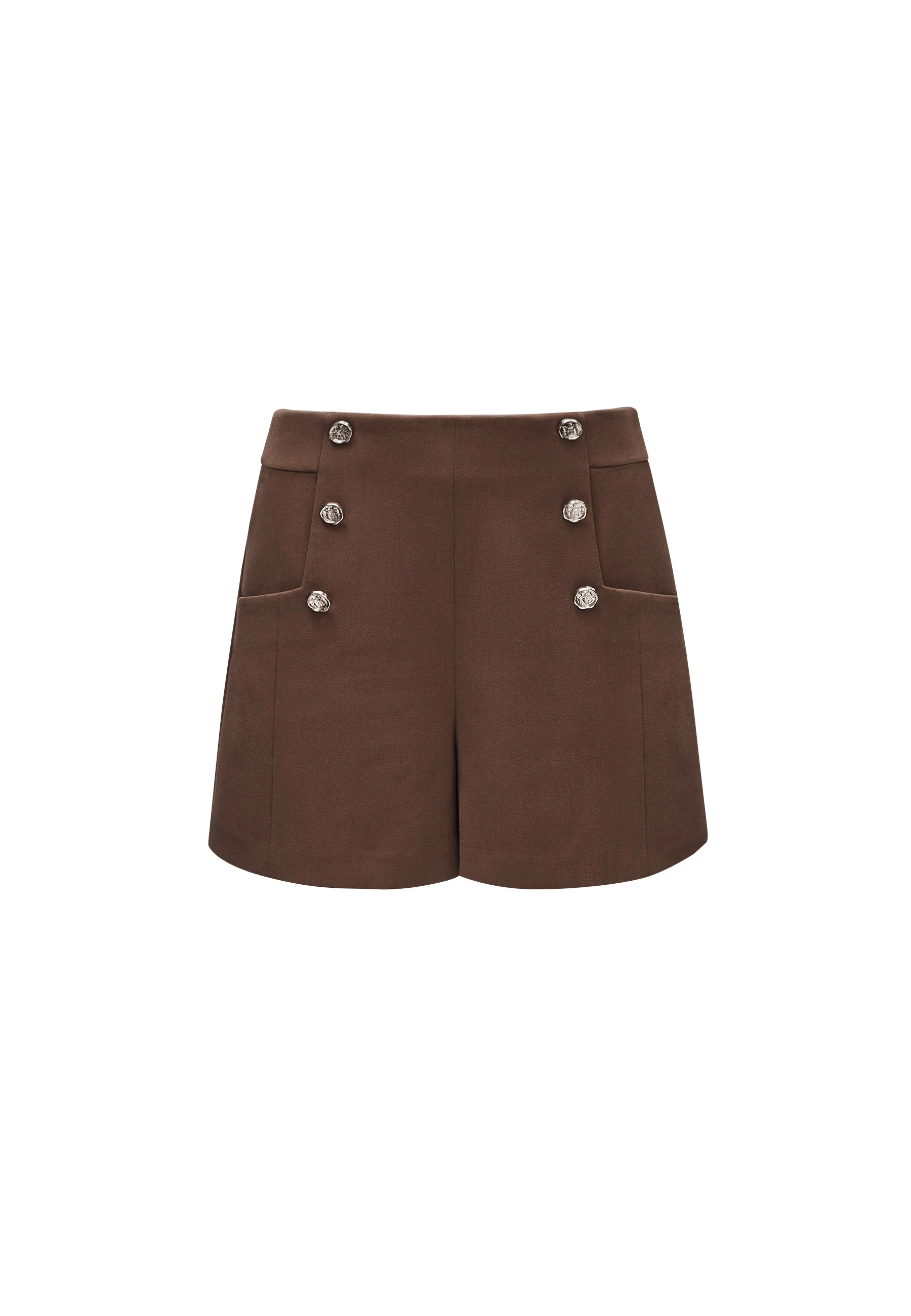 BROWN SHORTS WITH BUTTONS