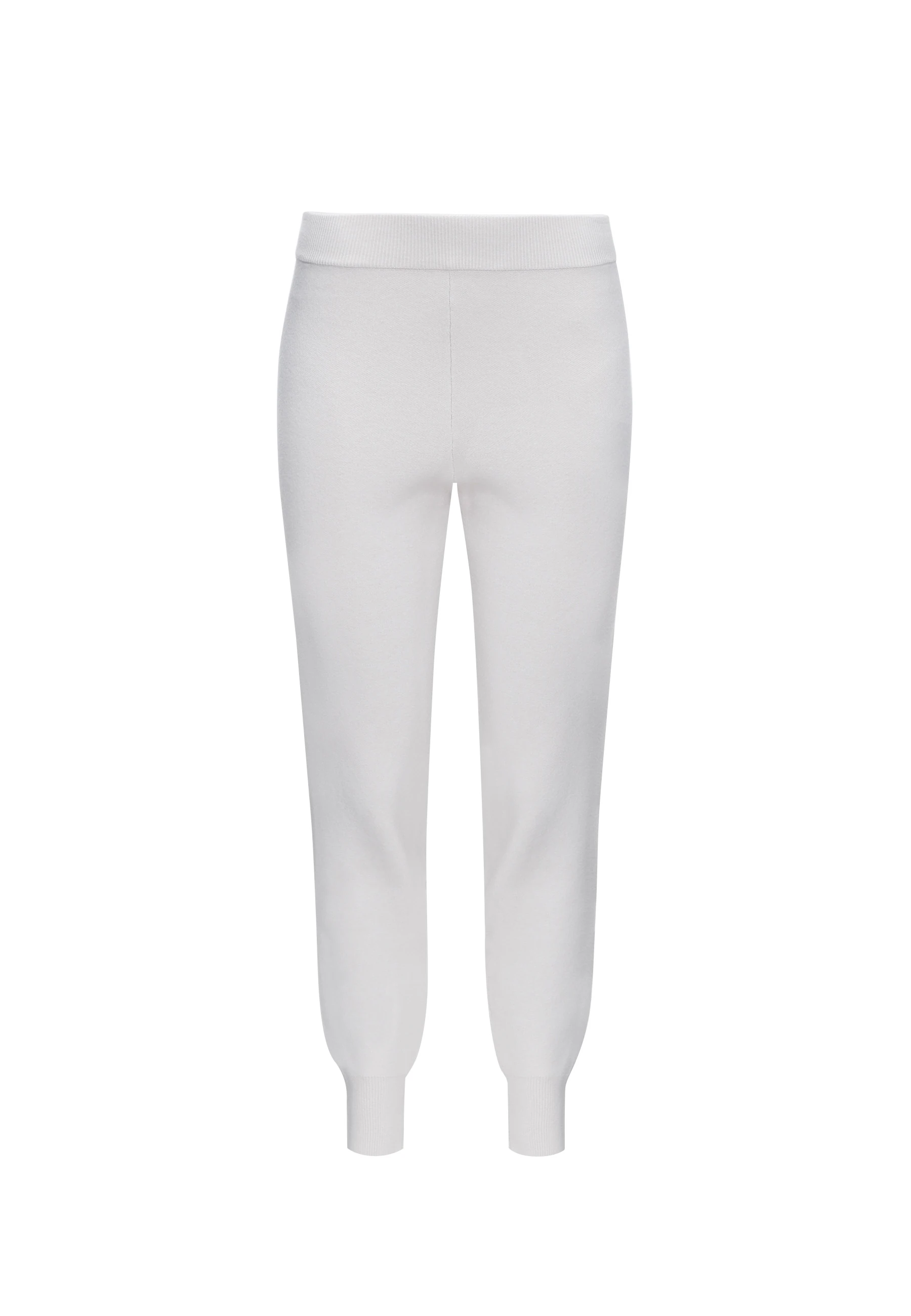 Knitted trousers in broken white