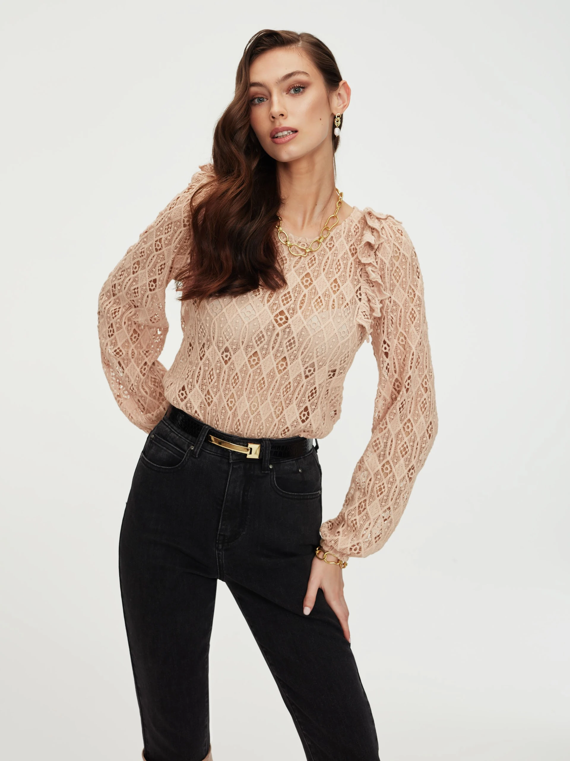 Pink laced blouse