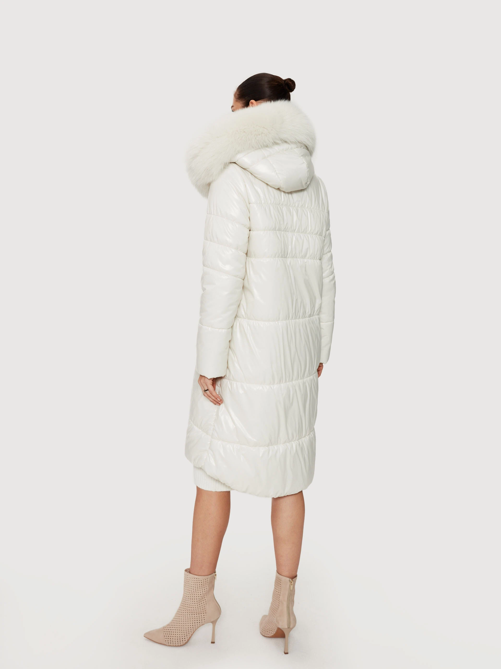 White hooded coat