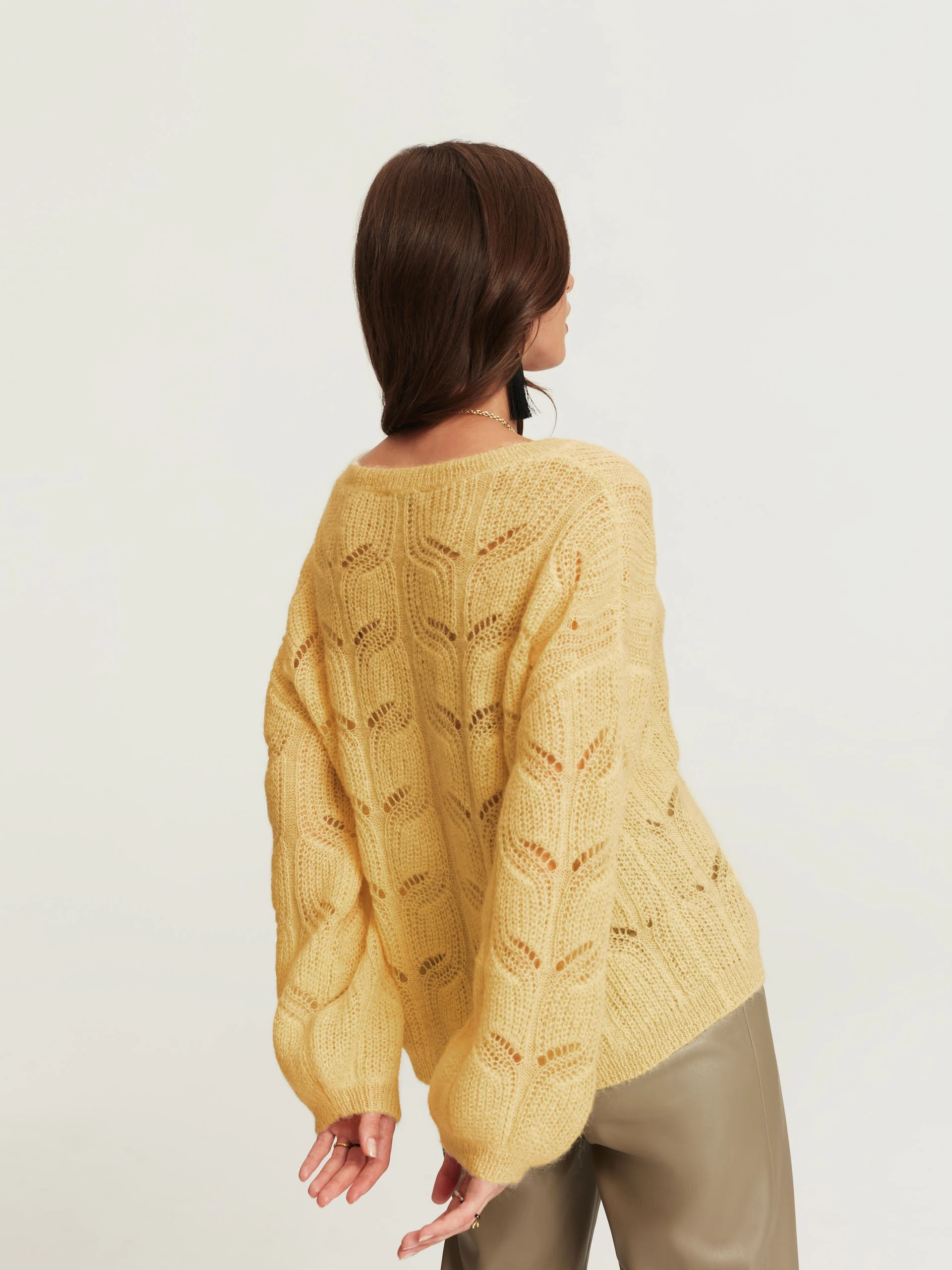 Bright yellow mohair sweater