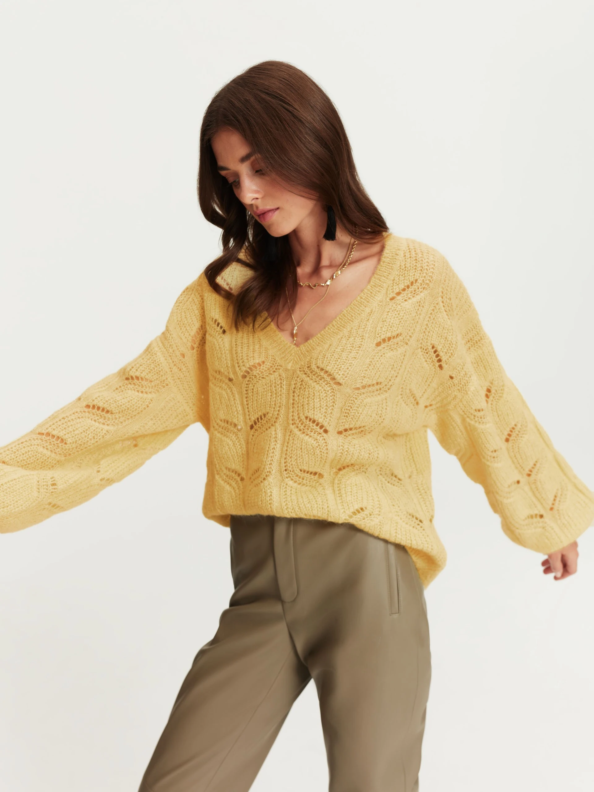 Bright yellow mohair sweater