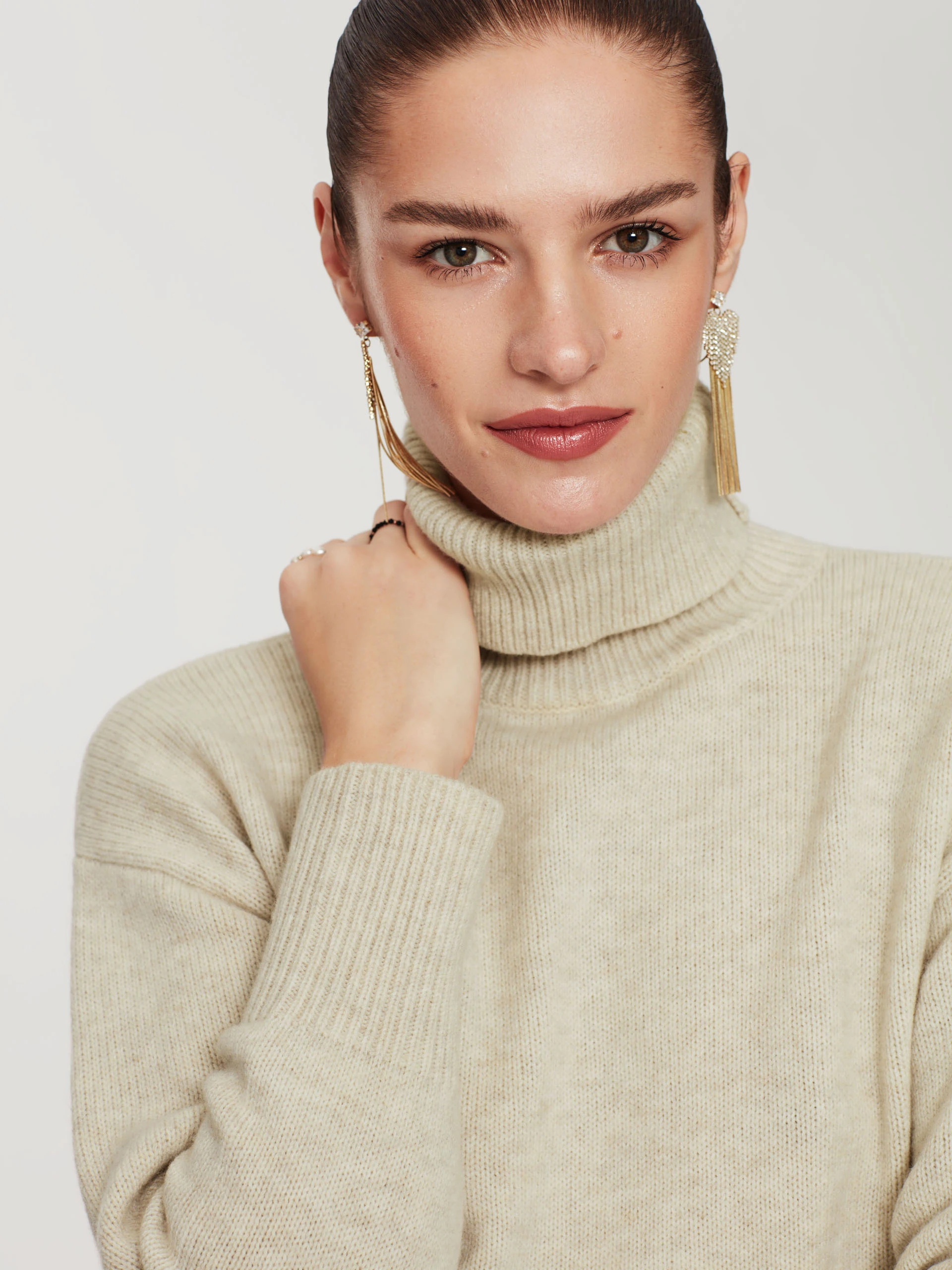 Cream turtleneck sweater