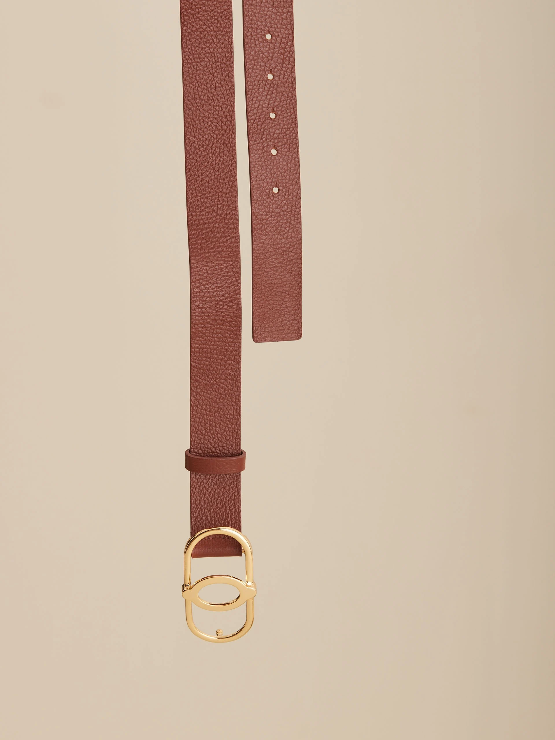 BROWN BELT WITH GOLD BUCKLE