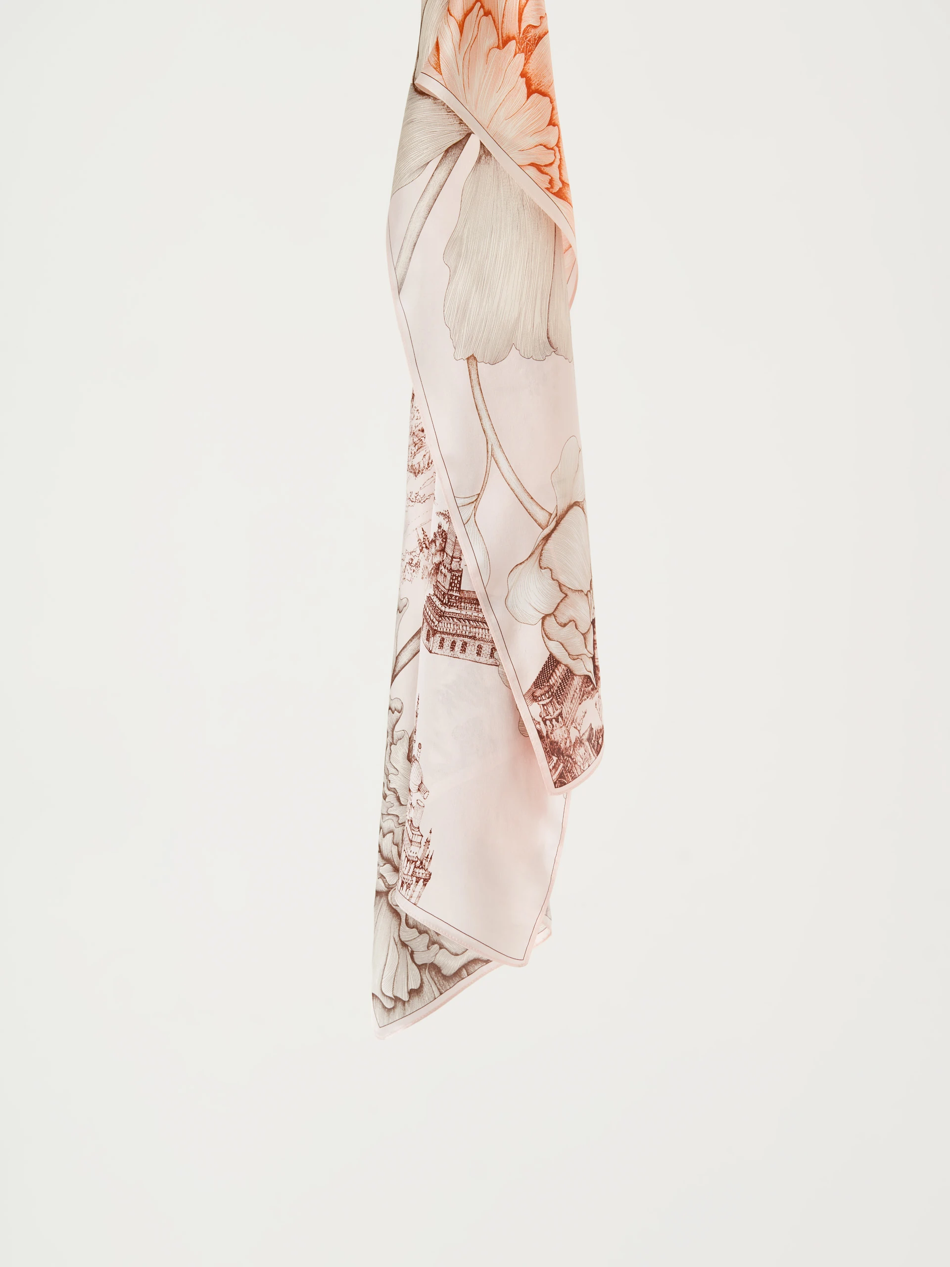 Silk shawl with floral pattern