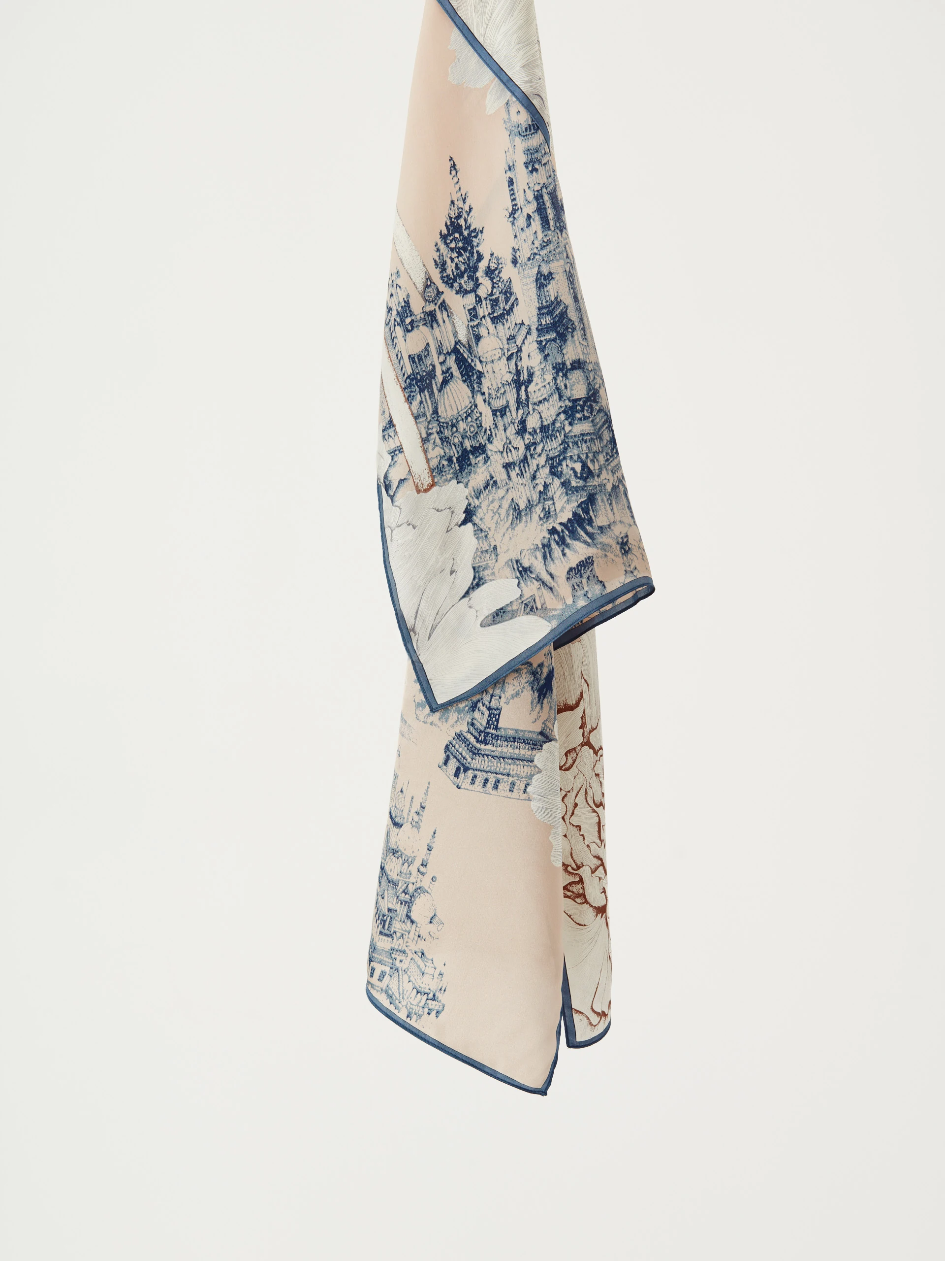 Silk shawl with floral pattern