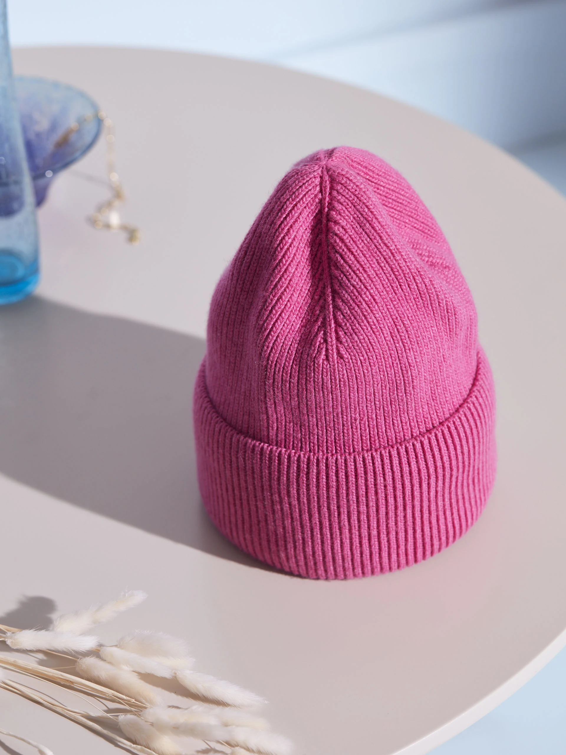 PINK CAP WITH WOOL AND CASHMERE