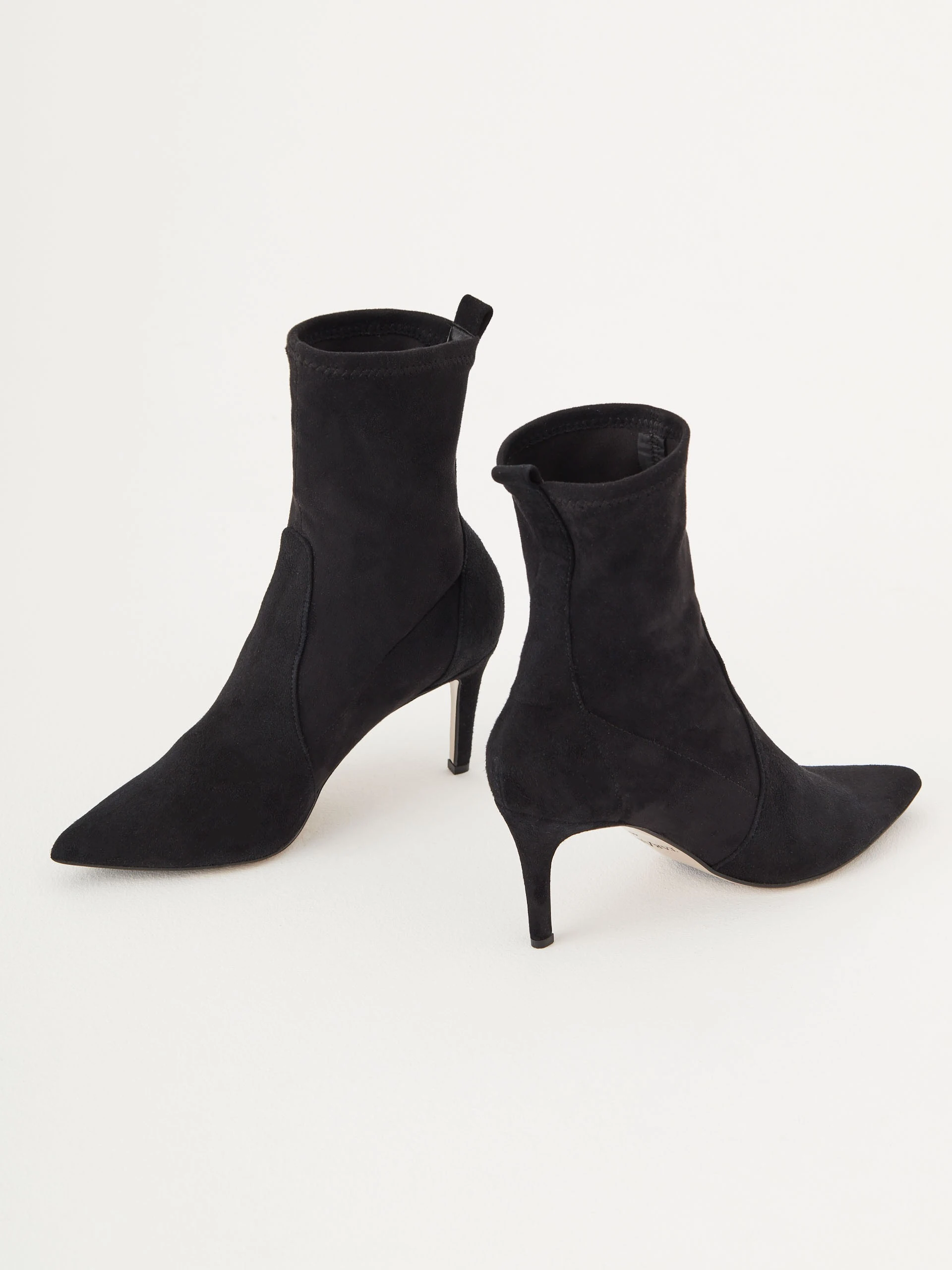 Black suede heeled boots