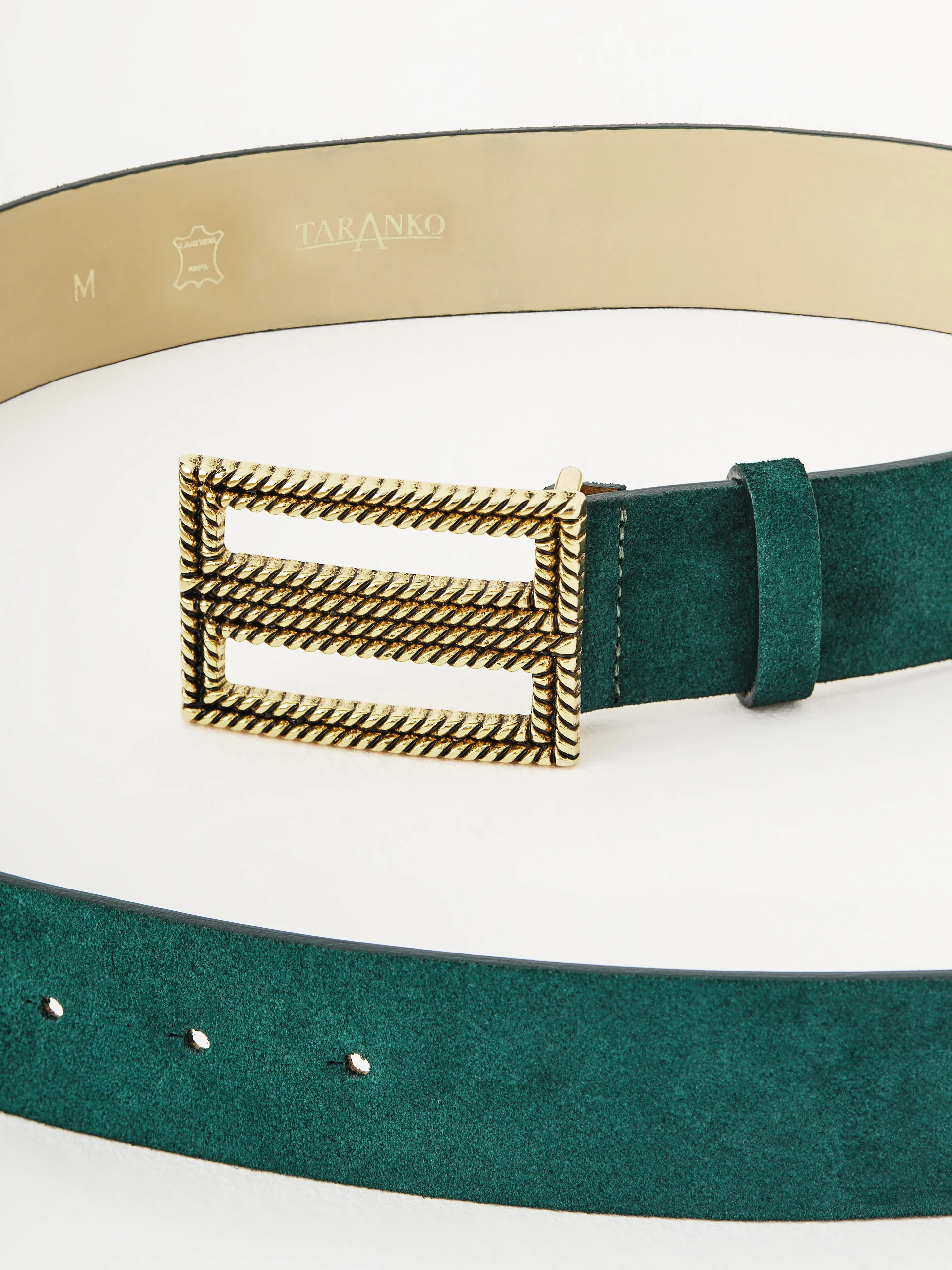 Green leather belt