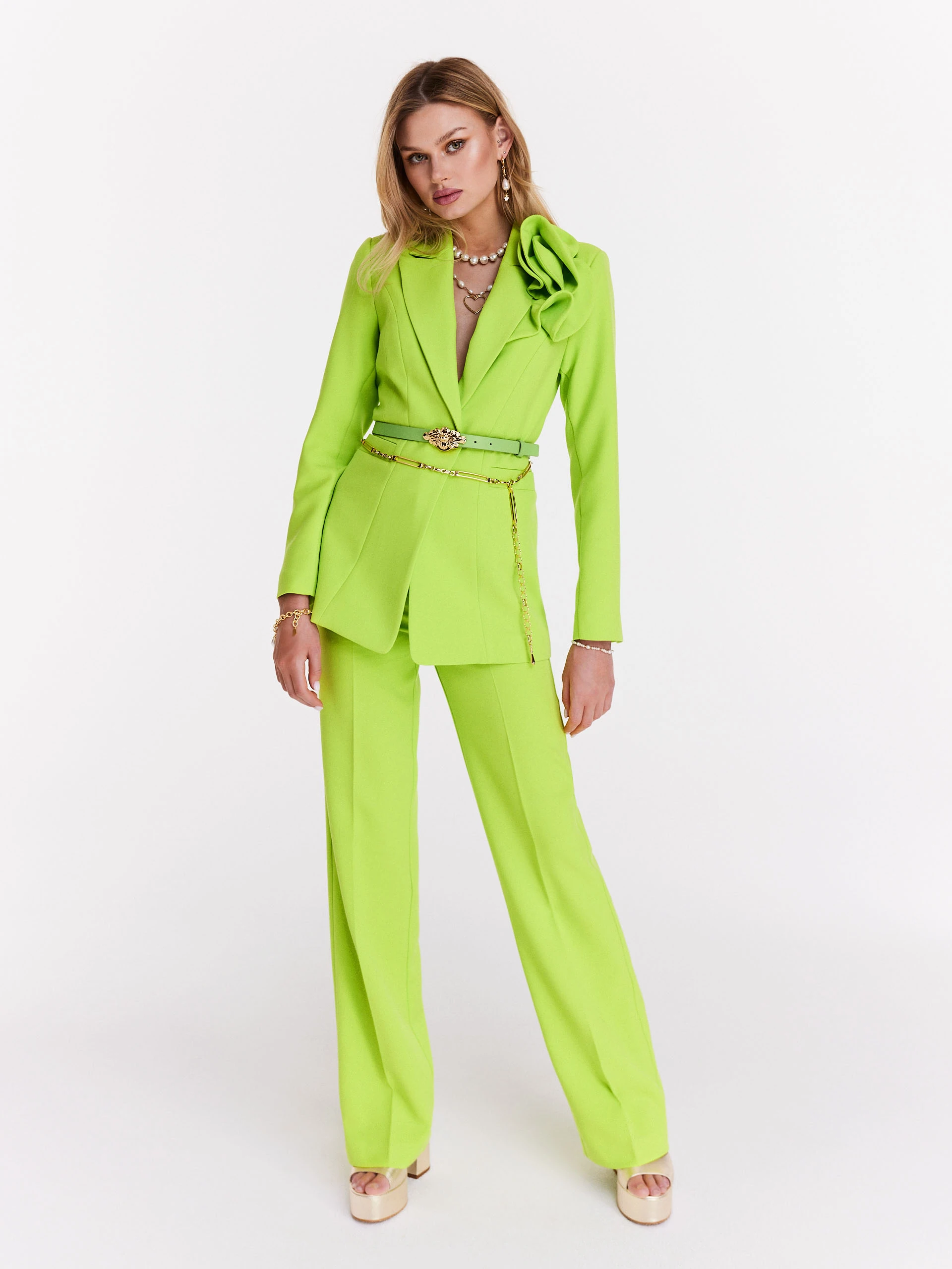 Lime green suit pants