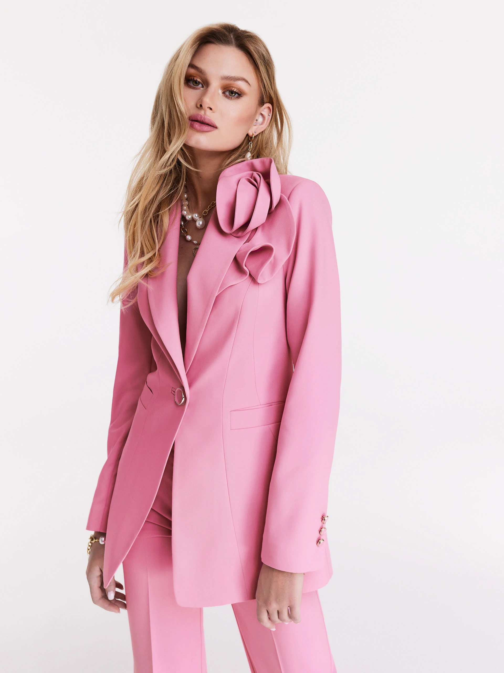 Pink jacket with rose