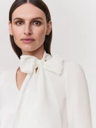 Cream blouse with neck ties