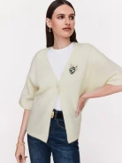 Wool cardigan in ecru