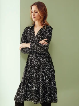 FLARED DRESS WITH BELT