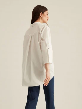 WHITE WIDE SLEEVE SHIRT