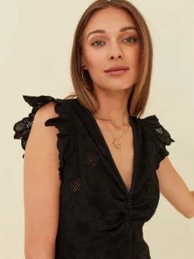BLACK LACE MINI DRESS