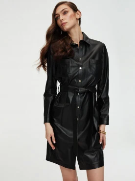 BLACK LEATHER DRESS