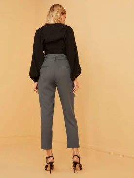 GRAPHITE COLORED HIGH RISE PANTS