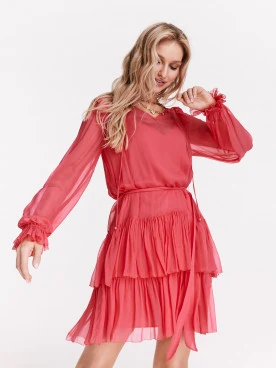 Airy pink viscose dress