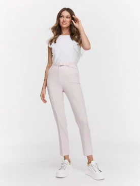 White and pink high-waisted pants