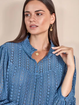 BLUE LACE BLOUSE