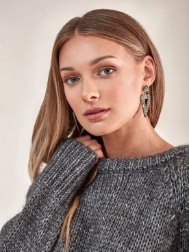 GRAY MOHAIR SWEATER