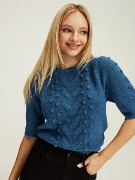 Navy blue wool sweater