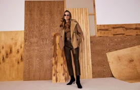 Brown imitation leather pants