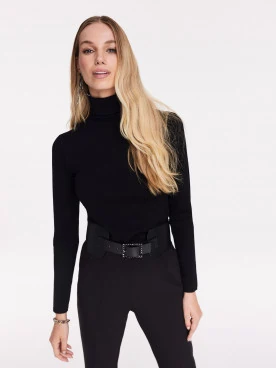 Black turtleneck sweater