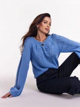 Cornflower oversize sweater with wool blend