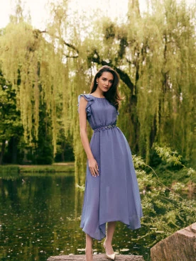 Light blue maxi dress with decorative beads