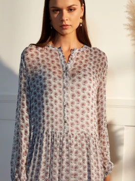 MIDI DRESS WITH SHORTER LINING
