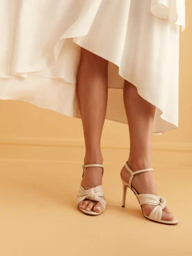 WHITE STILETTO SANDALS