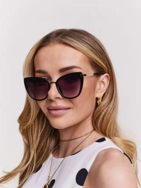 Black sunglasses in the shape of cat's eyes