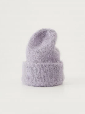 Purple cap made of soft mohair