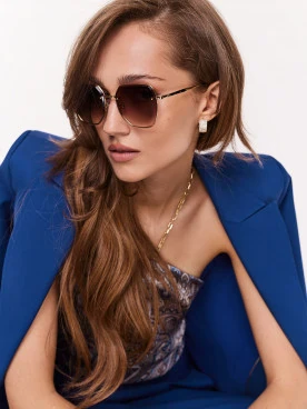 Large sunglasses with metal frames
