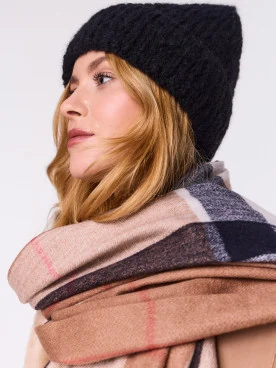 Graphite striped alpaca hat