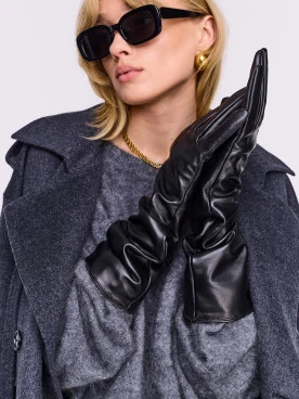 Black gloves made of natural leather