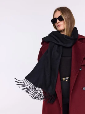 Black wool scarf with cashmere blend