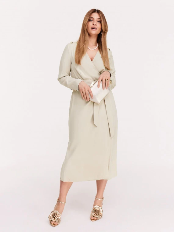 Elegant beige knee-length dress