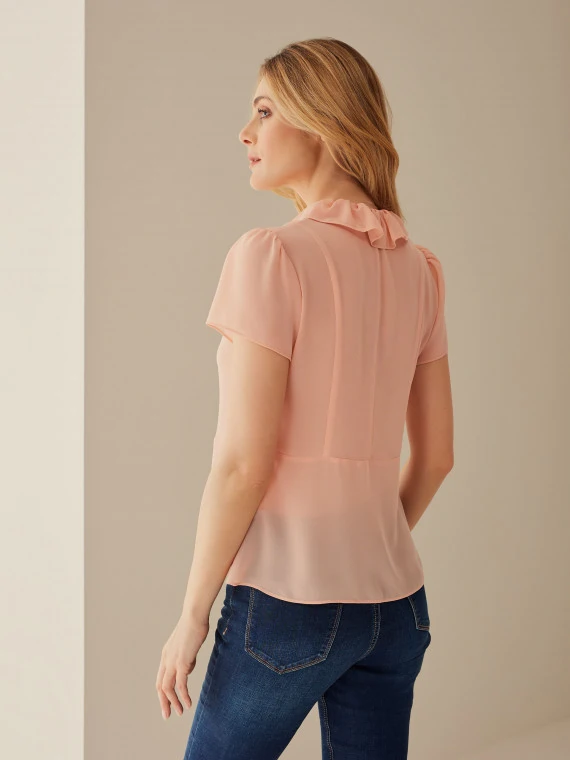 BLOUSE WITH TIES AT THE NECKLINE