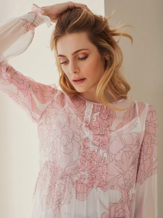 ETHEREAL BLOUSE WITH BOW AT THE BACK