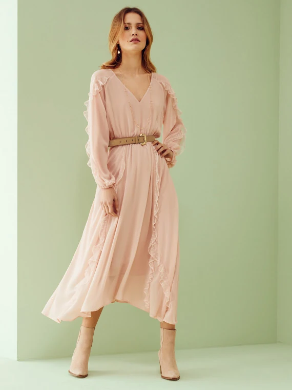 ETHEREAL DRESS WITH RUFFLES